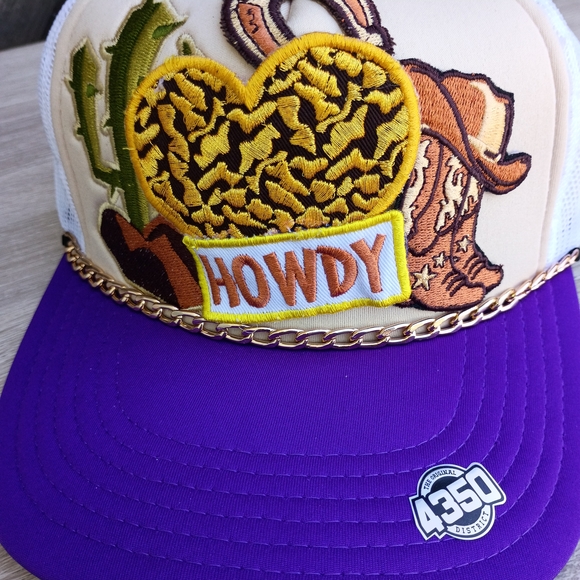 Purple and Cream Howdy Cap - Picture 2 of 5